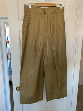 Banana Republic Wide Leg Trousers in Khaki